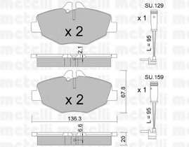 Колодки гальмівні (передні) MB E-class (W211/S211) 02-09 (+датчики)