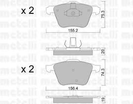 Колодки гальмівні (передні) Ford Galaxy/Mondeo IV/S-Max 07-15/Volvo S60/S80/V60/V70/XC70 06-