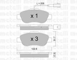 Колодки гальмівні (передні) Fiat Panda 03-/500/500C 07-/Ford Ka II 08-16 (+датчик)