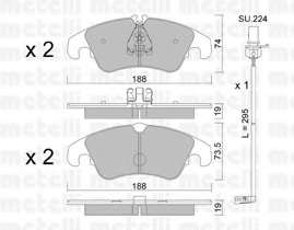 Колодки гальмівні (передні) Audi A4 07-18/A5 07-/Q5 13-17 (+датчик)