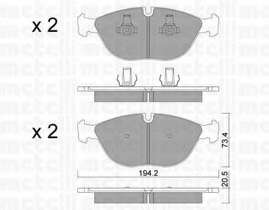 Колодки гальмівні (передні) Audi A8/BMW 7 (E38) -01/VW Golf IV/Passat 01-05