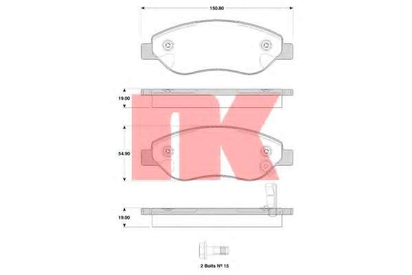 Комплект тормозных колодок, дисковый тормоз