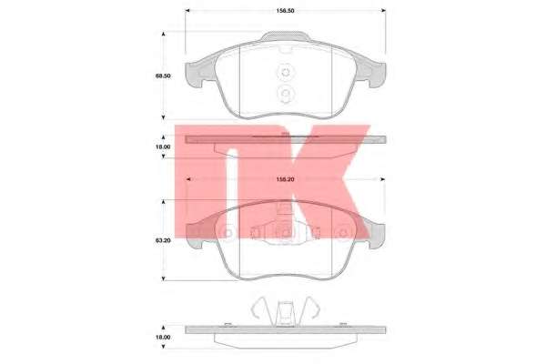 Гальмівні колодки, дискове гальмо (набір)