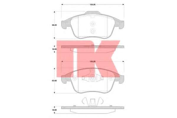 Гальмівні колодки, дискове гальмо (набір)