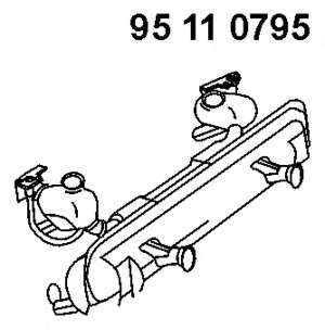 Средний глушитель выхлопных газов