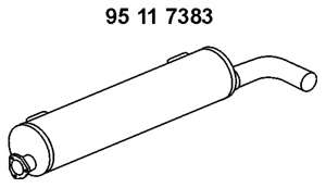 Средний глушитель выхлопных газов