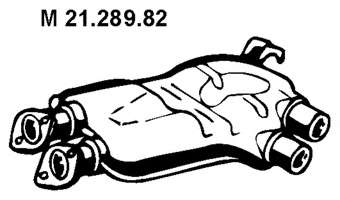 Средний глушитель выхлопных газов