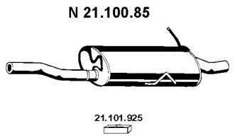 Глушитель выхлопных газов конечный