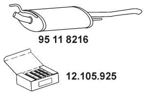 Глушитель выхлопных газов конечный
