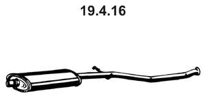 Средний глушитель выхлопных газов