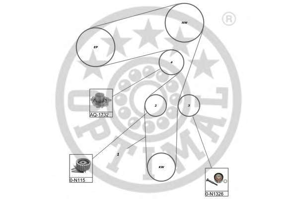 Водяной насос + комплект зубчатого ремня