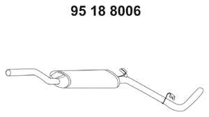 Средний глушитель выхлопных газов