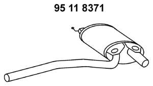 Средний глушитель выхлопных газов