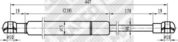 Газовая пружина, заднее стекло