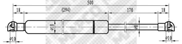 Газовая пружина, крышка багажник