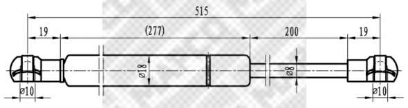 Газовая пружина, крышка багажник