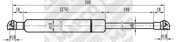 Газовая пружина, крышка багажник