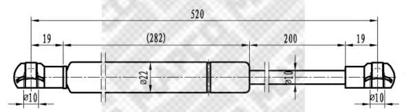 Газовая пружина, крышка багажник
