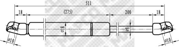 Газовая пружина, крышка багажник