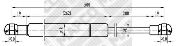 Газовая пружина, крышка багажник