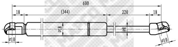 Газовая пружина, крышка багажник