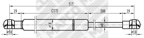 Газовая пружина, крышка багажник