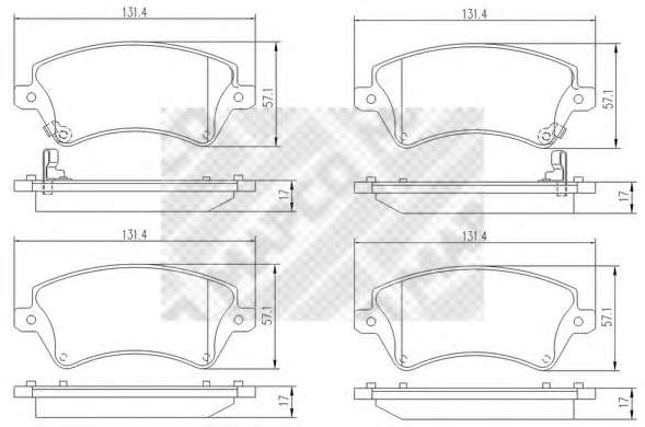 Комплект тормозных колодок, дисковый тормоз
