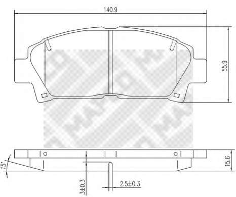 Комплект тормозных колодок, дисковый тормоз