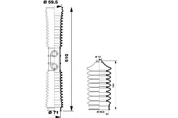 Комплект пылника, рулевое управление
