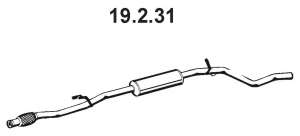 Средний глушитель выхлопных газов