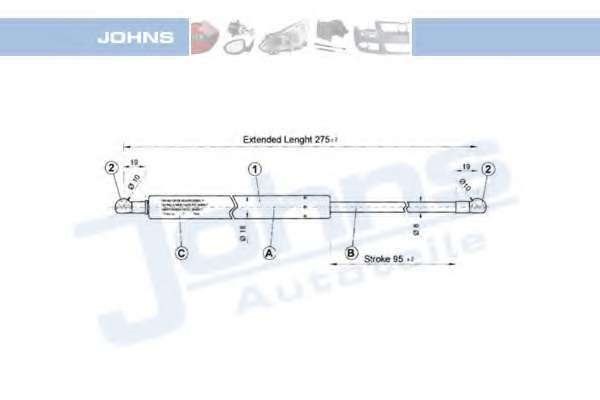 Газовая пружина, крышка багажник