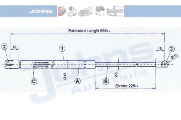 Газовая пружина, крышка багажник