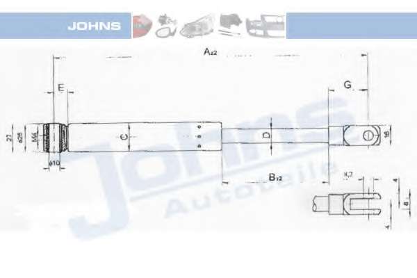 Газовая пружина, крышка багажник