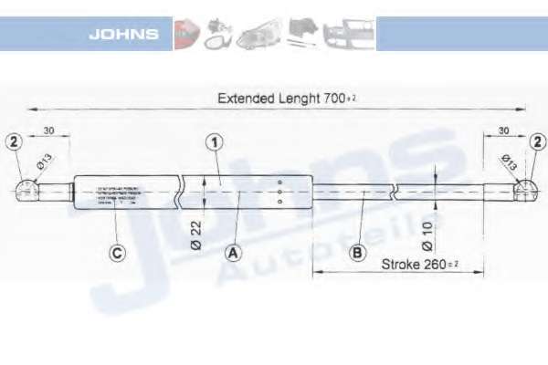 Газовая пружина, крышка багажник