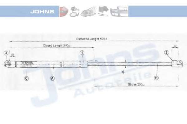 Газовая пружина, крышка багажник