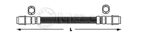 Шланг гальмівний (задній) MB A-class (W168)/ Vaneo (414) 1.4-2.1 97-05 (365mm)