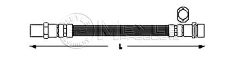 Шланг гальмівний (задній) Ford Galaxy/Seat Alhambra/VW Sharan 1.8-2.8 95-10 (L=400mm)