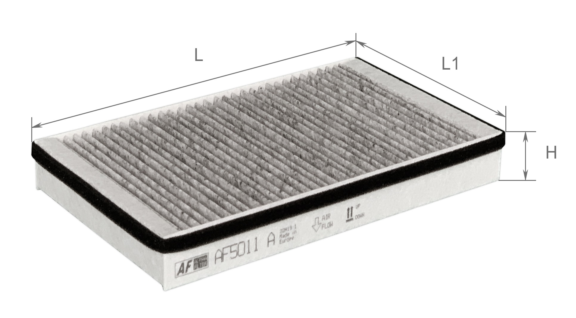 Елемент фільтруючий повітряний салону з активованим вугіллям, модель AF5011a, ТМ 