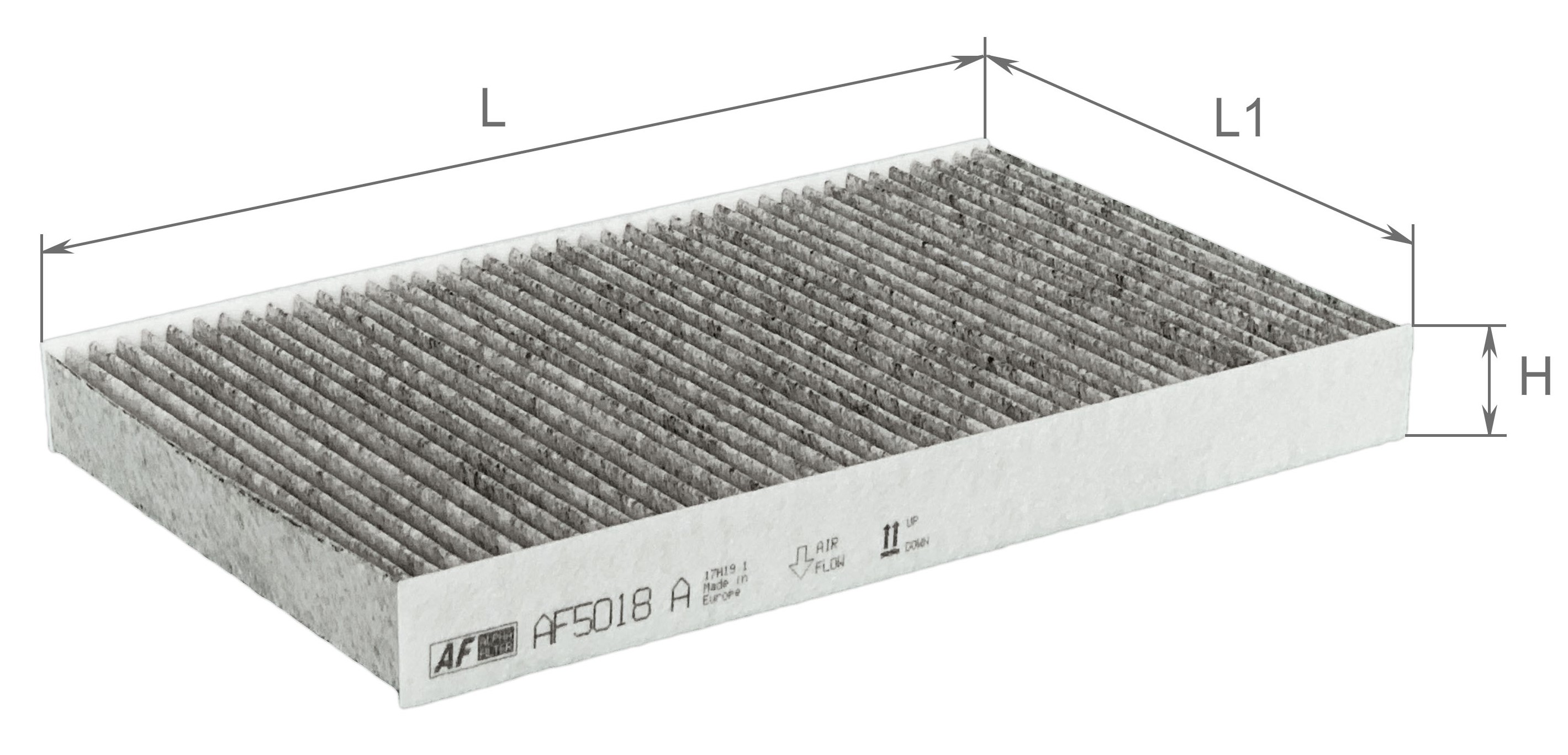 Елемент фільтруючий повітряний салону з активованим вугіллям, модель AF5018a, ТМ 