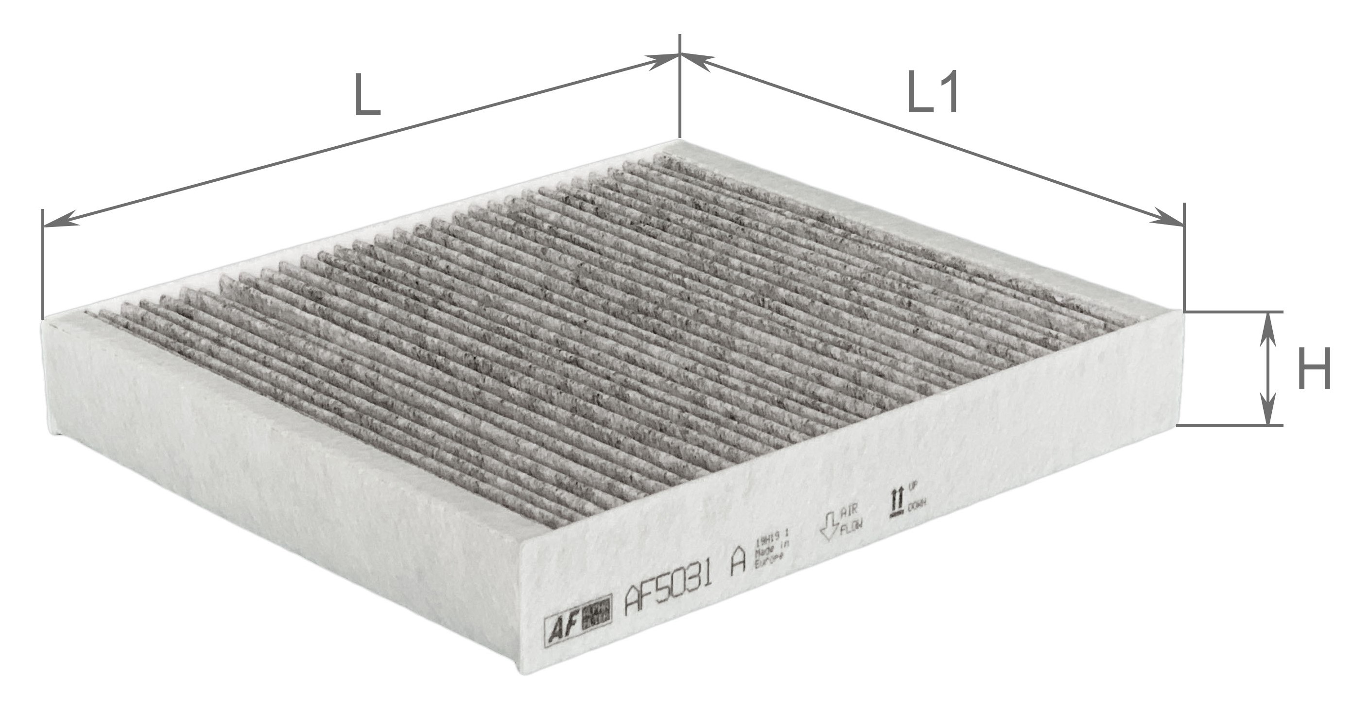 Елемент фільтруючий повітряний салону з активованим вугіллям, модель AF5031a, ТМ 