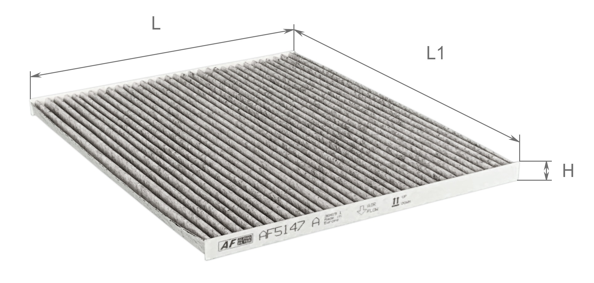 Елемент фільтруючий повітряний салону з активованим вугіллям, модель AF5147a ТМ
