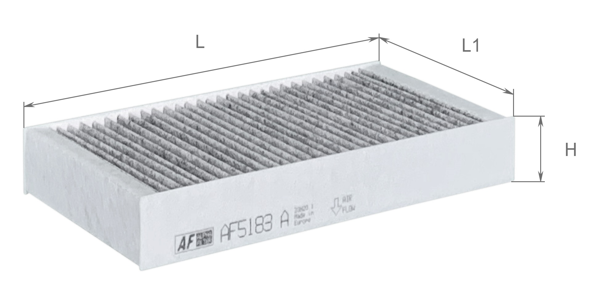 Елемент фільтруючий повітряний салону з активованим вугіллям, модель AF5183a ТМ 