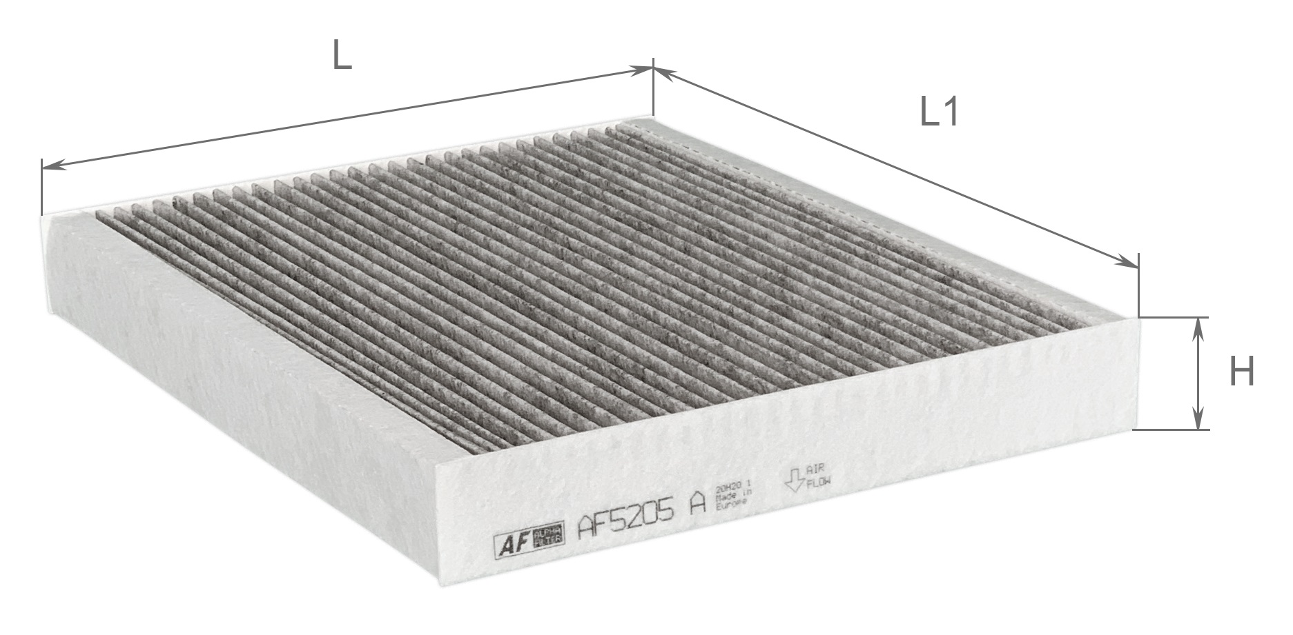 Елемент фільтруючий повітряний салону з активованим вугіллям, модель AF5205a ТМ 