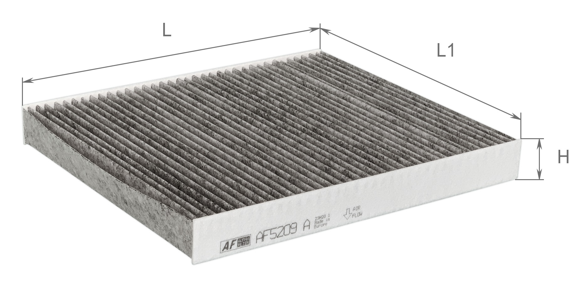 Елемент фільтруючий повітряний салону з активованим вугіллям, модель AF5209a ТМ