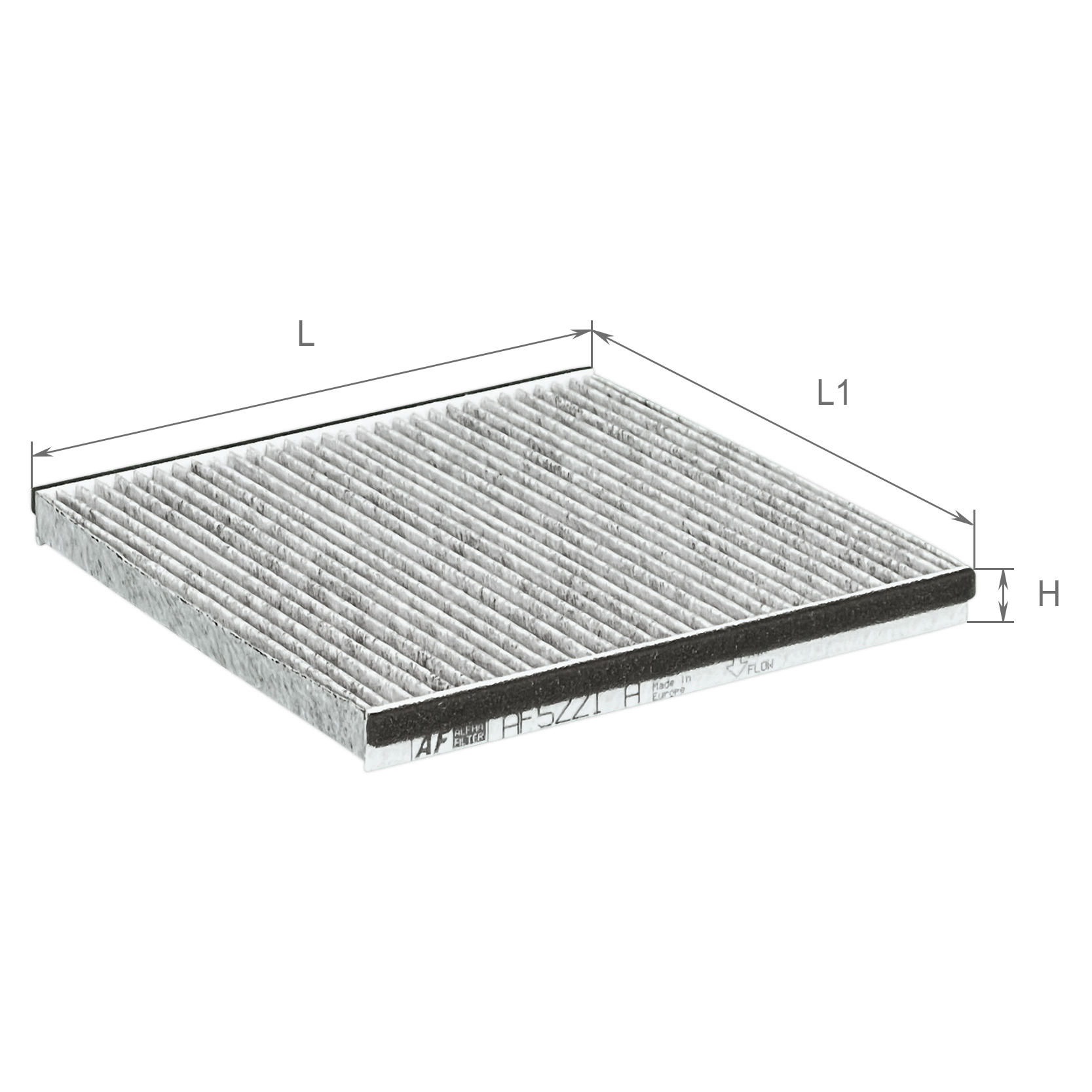 Елемент фільтруючий повітряний салону з активованим вугіллям, модель AF5221a ТМ