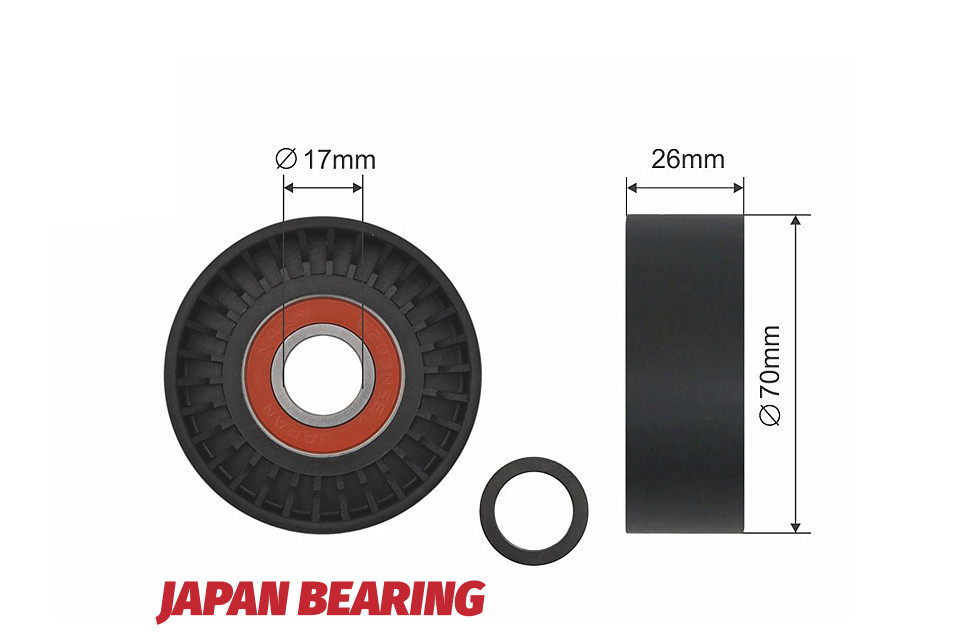 Ролик ручейкового ремня toyota avensis 97-08, auris 06-12, celica 99-06, corolla 00-, corolla verso 01-04, mr2 99-