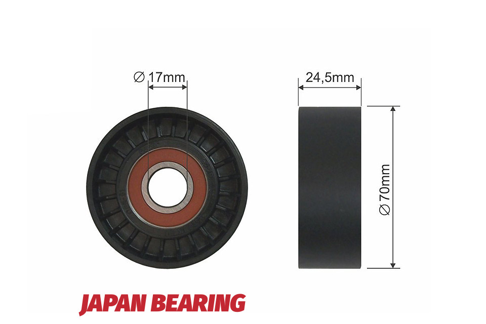 Ролик ручейкового ремня vw caddy 01-, crafter 06-15, golf vi, jetta 05-, passat 05-, polo 02-, sharan 10-, tiguan 07-17, touran 10-15, t5 03-15, toyot